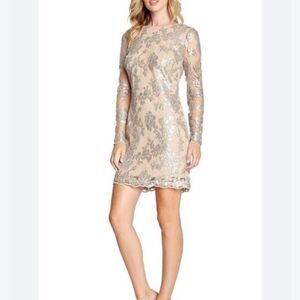 Dress the population grace a-line mini dress sequin